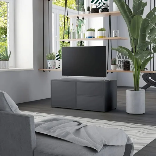 "TV cabinet 80x34x36 cm chipboard grey image"