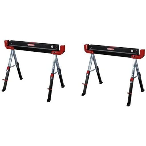 "Sawhorse workbench - Height adjustable - Foldable - 590 kg - Set of 2 image"