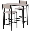Bar table with 2 chairs natural/black