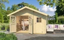 Garden house 253 Gr.2, 420 x 310 x 270 cm wall thickness 28 mm, double door, with 2nd room single door