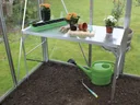 Aluminum table, color 1 shelf, color HKP, color aluminum