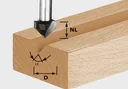 V-groove cutter HW D14 / 7 / 90 Degree