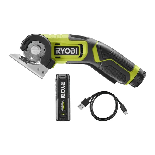 "Cordless cutter 4V USB including 4V 2.0 Ah battery and USB-C charging cable image"