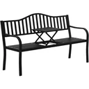 Garden bench with extendable table