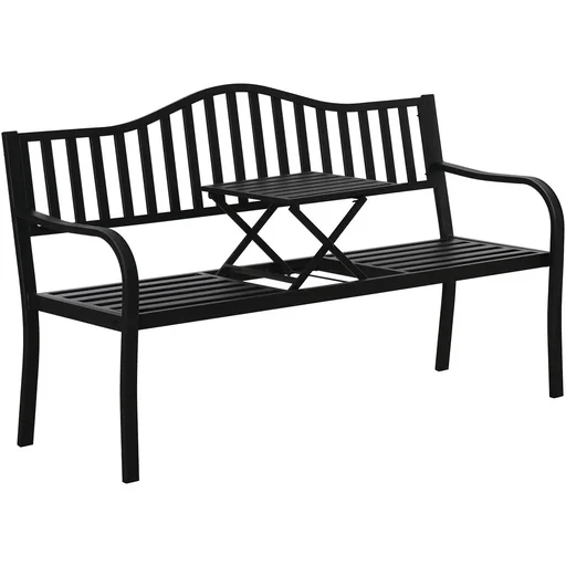 "Garden bench with extendable table image"