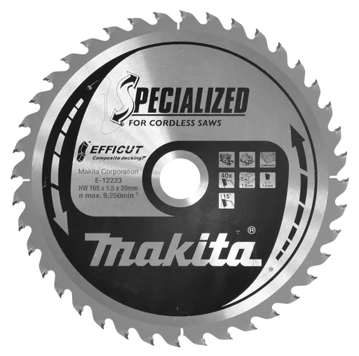 "EFFICUT saw blade 165x20x40Z image"
