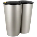 Double bin Small 2 x 25L for separate waste - plastic silver