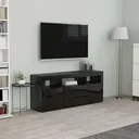 TV cabinet 120x30x50 cm chipboard high gloss black