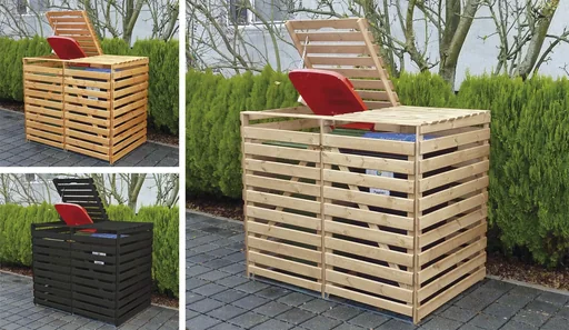 "Garbage can box "Vario V" for 2 tons, natural image"