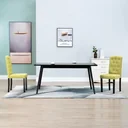 Dining room chairs 2 pieces fabric green