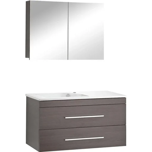 "Bathroom furniture Style 100cm right - black oak image"