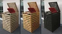 Garbage can box "Vario V" for 1 ton, honey brown