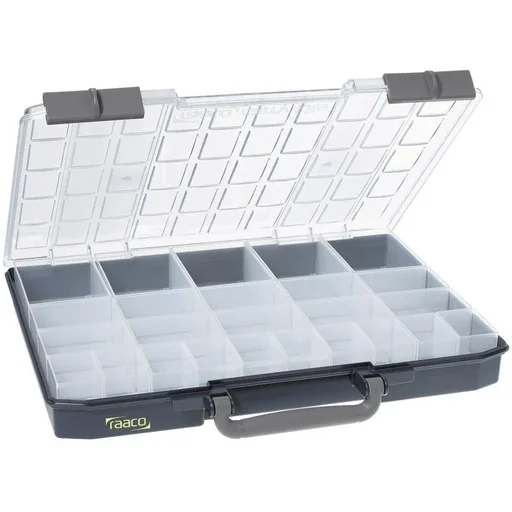 "Raaco assortment box CarryLite 55 5x10 25 shelves image"