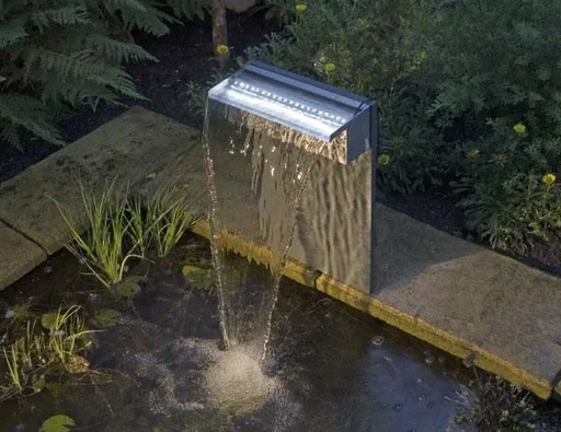 "Stainless steel waterfall "Niagara" - 30 cm with LED image"