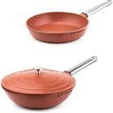 Performance Series Pots and Pans - Frying Pan 24 cm + Wok Pan 28 cm - Orange