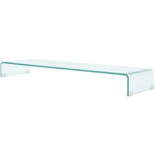 "TV cabinet/monitor stand transparent 120x30x13 cm glass image"