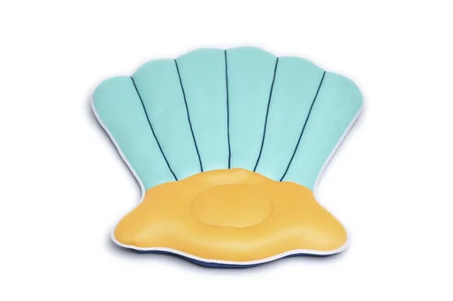 "Pool Buddy giant shell turquoise, orange image"