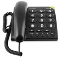 Corded large-button telephone PhoneEasy 311c black with optical call signaling