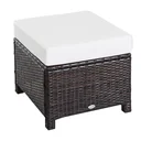 Poly rattan stool with cushion garden stool seat stool footstool rattan stool balcony seat stool garden furniture brown+cream