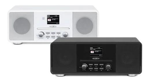"Design DAB+/FM radio with Bluetooth, CD, USB, Aux-In and encoding wood-colored image"