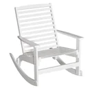 Garden rocking chair, relax chair, garden chair, rocking chair, bamboo plywood, white, 70 x 100 x 95.5 cm