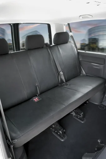 "Fitted seat covers VW T6 for 3-seater rear bench made of artificial leather from model year 07/2015 to today image"