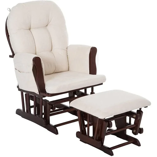 "Rocking chair, nursing chair, recliner chair, faux suede, brown image"