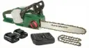 Set cordless chainsaw + 2 x 2 Ah batteries + double fast charger + chain