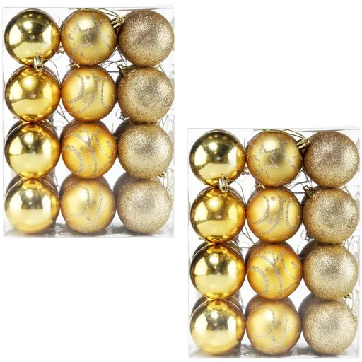 "Balls 24 pieces gold - diameter 6cm image"