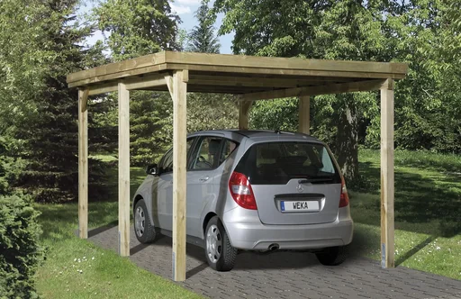 "Single carport "Optima", size 1, flat roof, 322 x 512 cm image"