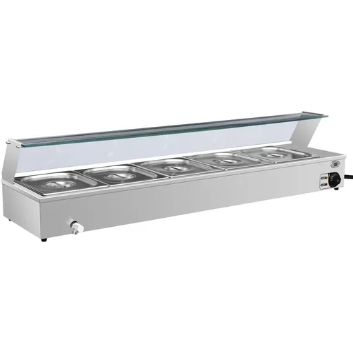 "Bain-Marie food warmer with 5 GN 1/2 trays made of stainless steel image"