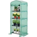Greenhouse with 4 shelves green transparent