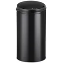 Waste basket with sensor stainless steel black 40 liters