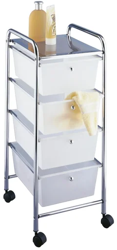 "Household / bathroom trolley " Messina " white image"