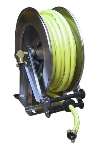 "Hose reel OSM610 made of stainless steel with 20 m PVC fabric hose image"
