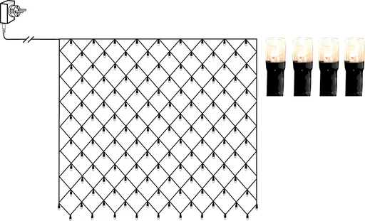 "LED light net 3x3 meters, 200 cold white LEDs image"