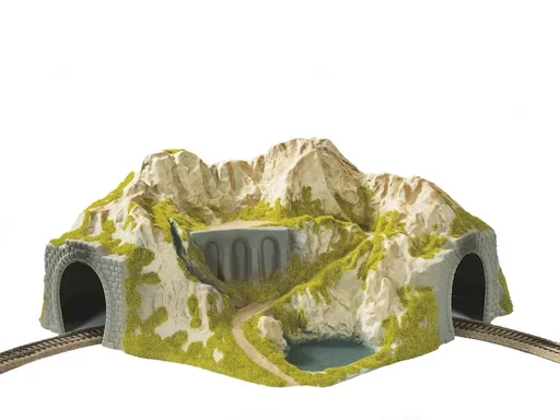 "Corner tunnel, single-track, curved, 41 x 37 cm, 20 cm high, clearance height 9.3 cm, suitable for R1 or R2 image"