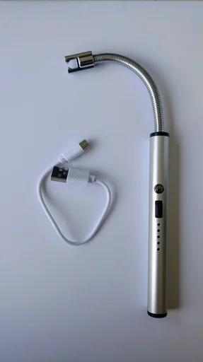 "Arc lighter “Future Tech”, stick lighter, silver-colored image"
