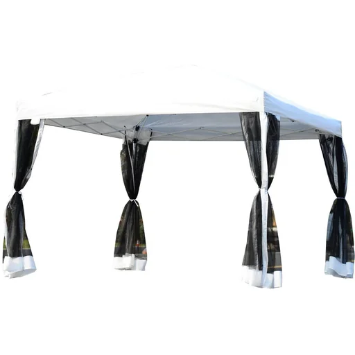 "Folding gazebo with side walls 3x3m white image"