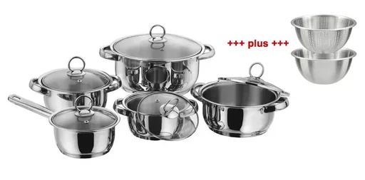 "New Silver Line 11-piece stainless steel induction cookware set image"