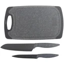 NL 2-piece knife set with cutting board - red