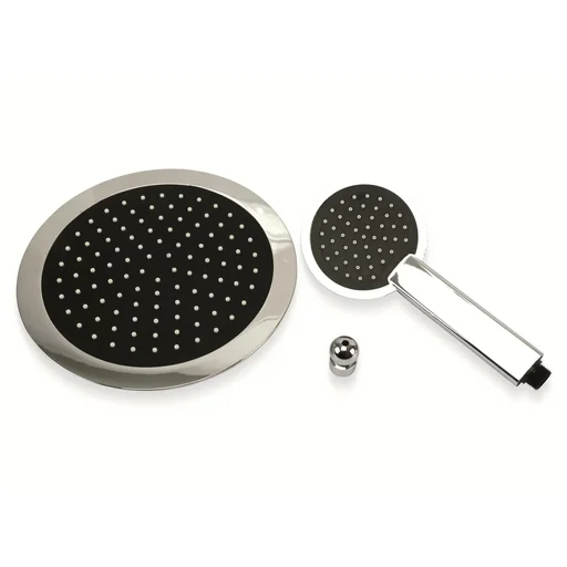 "Shower head set XL - chrome - 2-piece - head Ø 23x10cm - hand 10x9cm image"