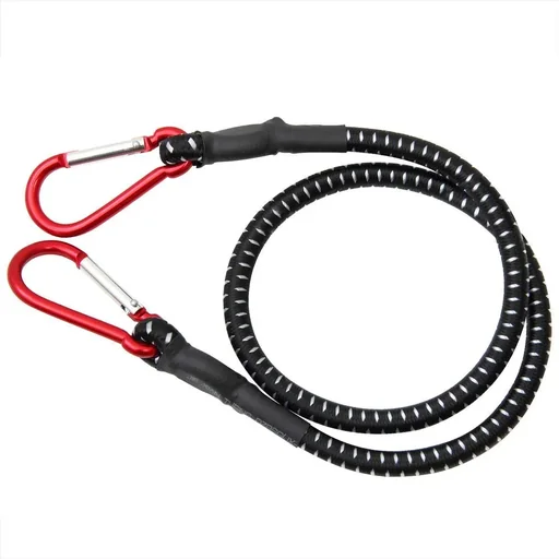 "Elastic band with snap hook 100cm x 10 mm - Black image"