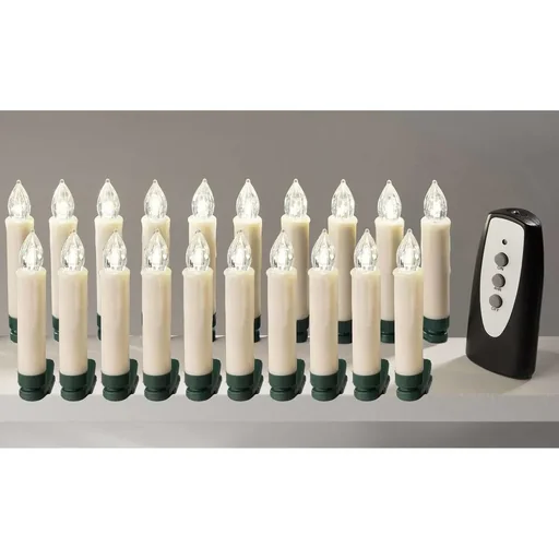 "Wireless LED Christmas tree candles Christmas lights warm white 20 pieces with tree clamps image"