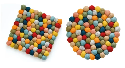"Coaster LANA COLORE square 21 x 21 x 3 cm color colorful made of felt image"