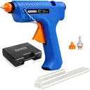 Cordless hot glue gun with charging station and system case