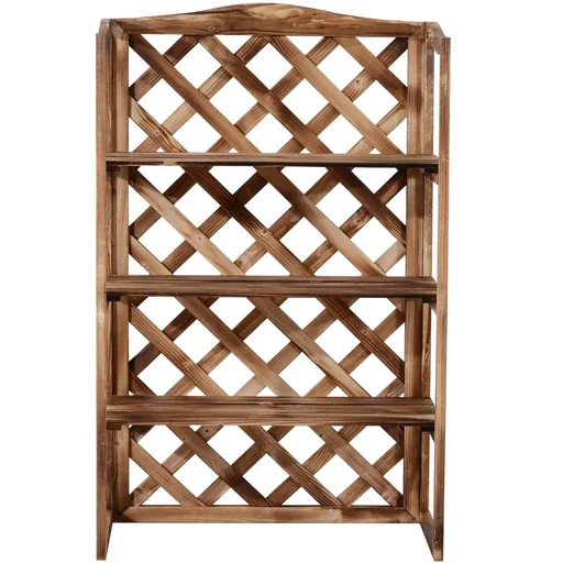"Flower shelf 3 levels fir wood image"
