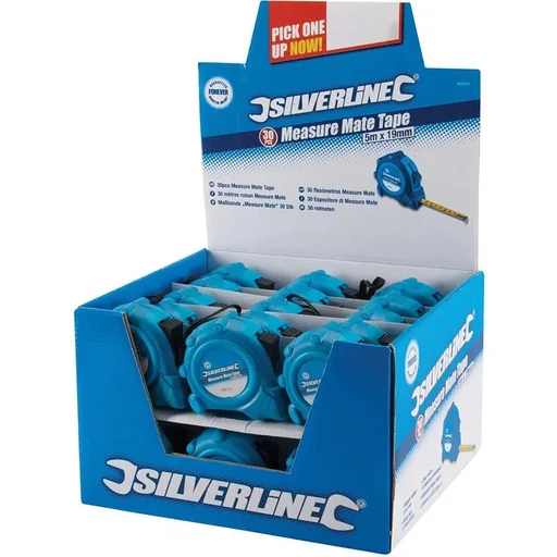 "NL Measure Mate' Tape Measure Display Box 30 pieces, 5 m x 19 mm image"