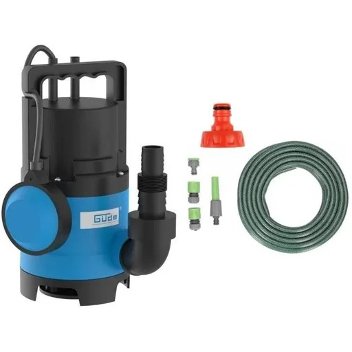 "Wastewater submersible pump GS4003P - 8000L/h WITH 15 meter garden hose including nozzle and fittings AND 1" tap image"
