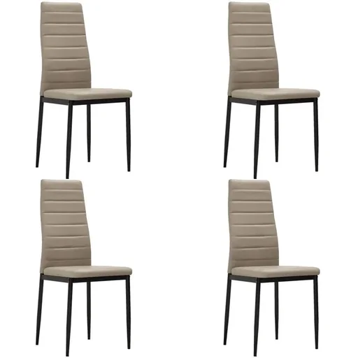 "Dining chairs 4-seater faux leather cappuccino image"